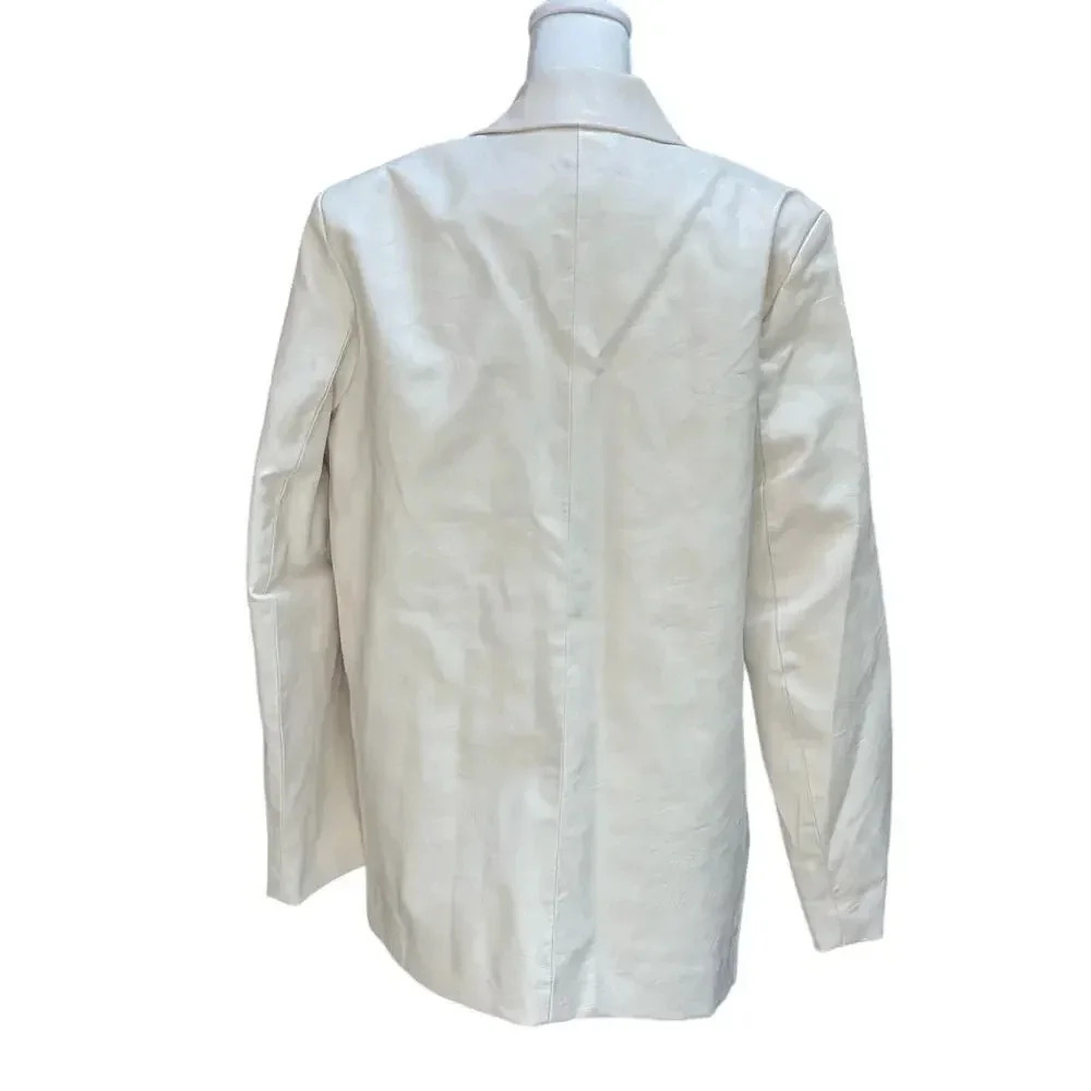 FRNCH Garance Cream Vegan Leather Blazer - Picture 4 of 8